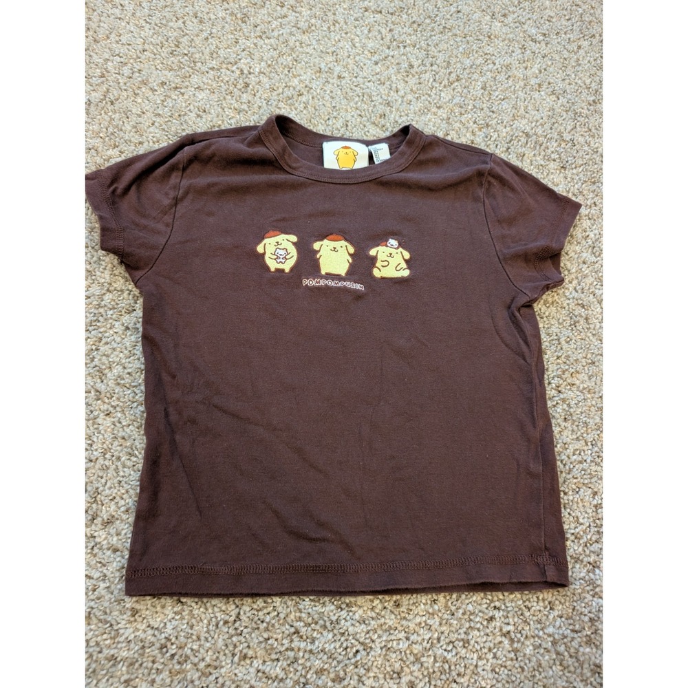Forever 21 Sanrio Pompompurin Embroidered Baby Tee Brown Small Y2K Kawaii Top